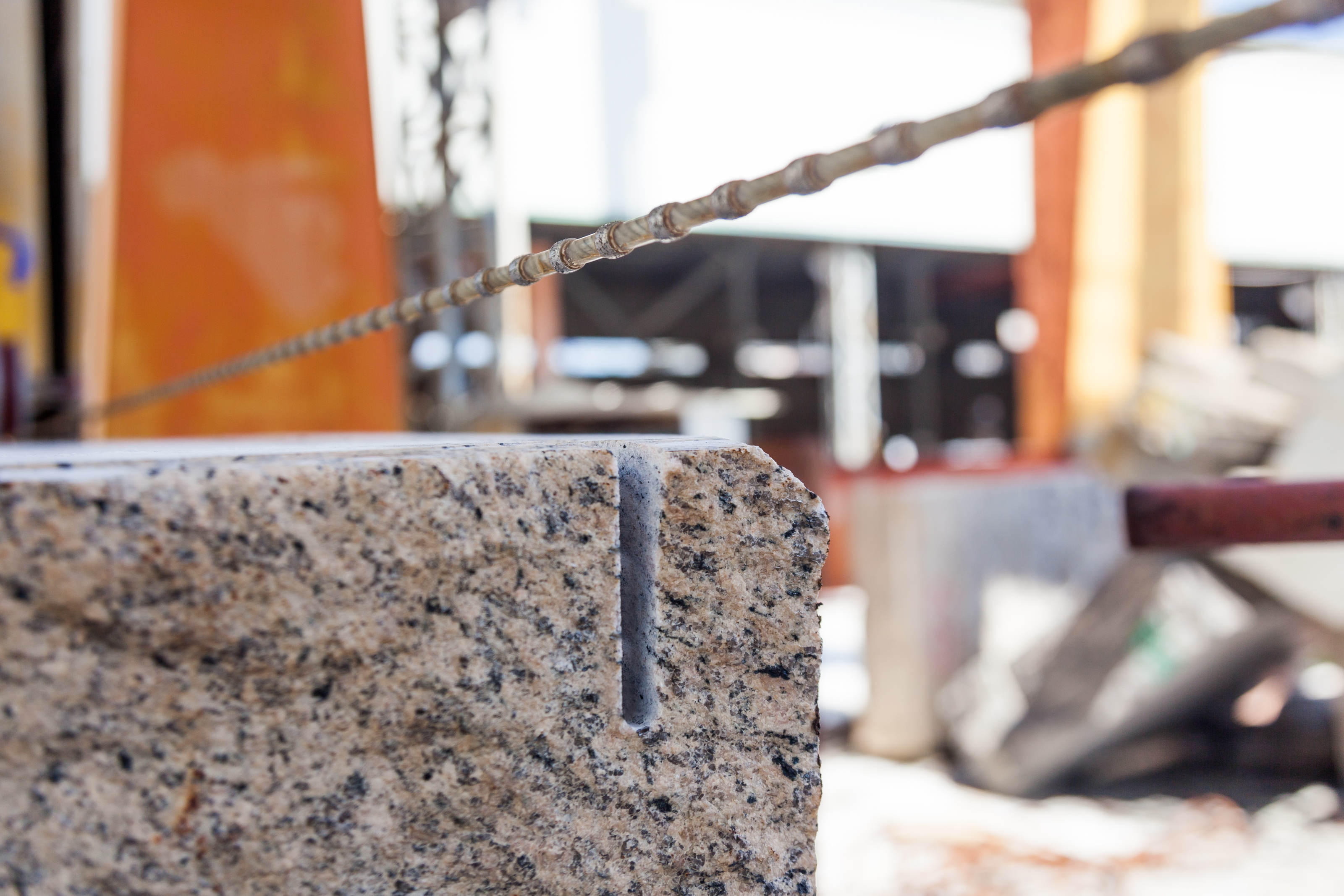 Cortadora de piedra de mármol de granito con sierra de hilo de diamante CNC para recorte de bloques